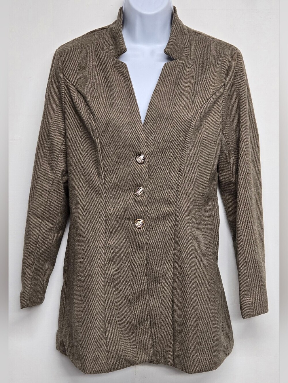 FME Suit Jacket Blazer S Business Casual Office Work Herringbone Polyester